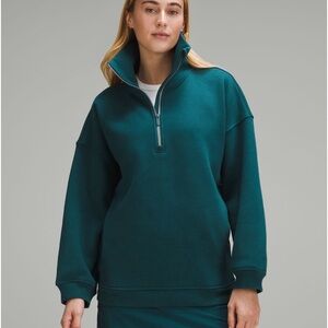 Storm Teal thick fleece half zip